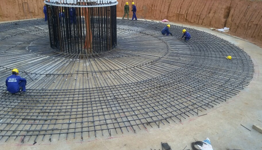 Thi công trụ bê tông cốt thép, bê tông móng trụ...